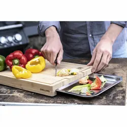 تخته برش زولینگ +سینی استیل باربیکیو 30*39 zwilling bamboo cutting board BBQ