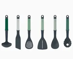 ست کفگیر و ملا قه 6 پارچه جوزف جوزف با پایه گردانjoseph joseph Elevate™ 6-piece Green Utensil Set