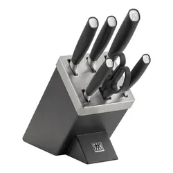 سرویس چاقو 7 پارچه مدل آل استار با استند تیز کننده شارپ بلاک مشکی ZWILLING SHARP  BLOCK ALL STAR black