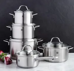سرویس قابلمه ۹ پارچه استیل زولینگ مدل فلو ZWILLING FLOW