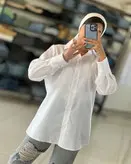 شومیز سفید ساده زنانه مدل بیسیک