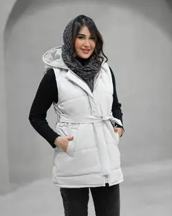 پافر بلند زمستانی زنانه کلاهدار ضدآب-کد ۳۵۶