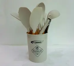 سرویس کفگیر ملاقه سیلیکونی 12 پارچه فلورانس