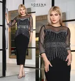 تونیک مجلسی کرپ مازراتی نگین و مروارید کاری شده مدل مهسان قد 130