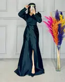 پیراهن مجلسی ساتن راشن روسی فرشته کد 2 ماکسی