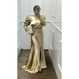 پیراهن مجلسی ساتن راشن روسی فرشته کد 2 ماکسی