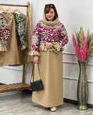 ست کت دامن سنتی پیله دار زیره دامن لینن کت تافته فری سایز تا 46