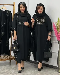 مانتو کفتان پولک دوزی مشکی بابوس نخ درجه یک