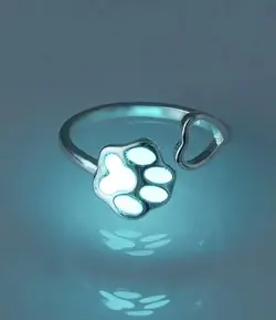 انگشتر شب تاب طرح پنجه گربه