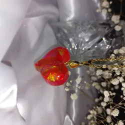 گردنبند رزینی طرح سنگ اوپال