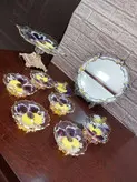 سرویس هفت سین و شیرینی خوری رزبنی طرح گل بنفشه