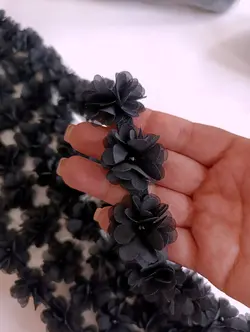 گل حریر متری مشکی 3.5 سانت