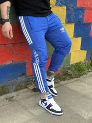 شلوار اسلش سه خط adidas 2023 آبی