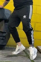 شلوار اسلش سه خط adidas مشکی مدل ۲