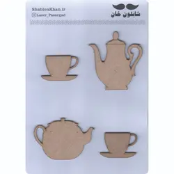 موتیف چوبی طرح کتری قوری کد P019
