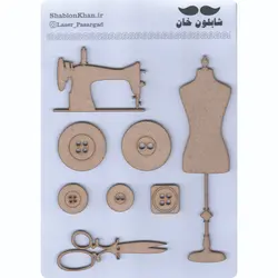 موتیف چوبی لوازم خیاطی کد P013