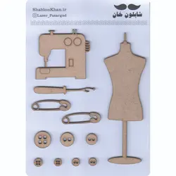 موتیف چوبی لوازم خیاطی کد P012