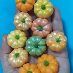 قالب سیلیکونی مدل کدوتنبل سایز حدودی کدو 3 سانت  مناسب انواع خمیر قالب دست ساز 