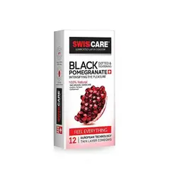 کاندوم تنگ کننده و خاردار سوئیس کر مدل Black Pomegranate بسته 12 عددی