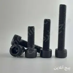 پیچ آلن باسر فولاد 8.8 مشکی ایرانی تمام رزوه 12 * 5