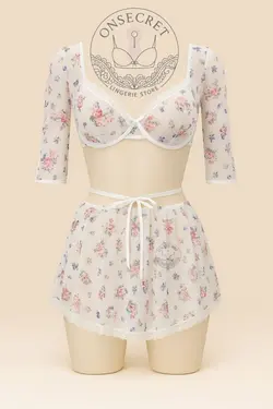 ست نیمتنه فنردار و دامن فانتزی زنانه گلدار کد 7073