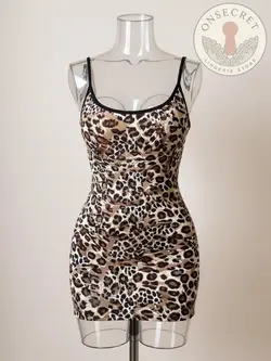 تونیک زنانه فانتزی مدل پلنگی رکابی کد 7220