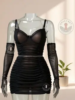 ست تونیک زنانه فانتزی فنردار و ساق دست کد: 1204