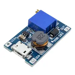 ماژول رگولاتور DC-DC افزاینده 2 آمپر با ورودی میکرو USB - فروشگاه قطعات و لوازم الکترونیکی نگاه ایمن