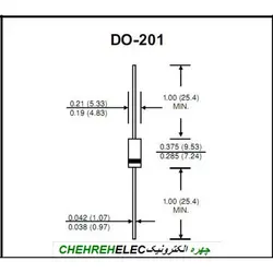 (1.5KE22A(DO201  دیود يک طرفه
