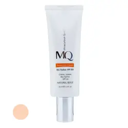 کرم ضدآفتاب رنگی ام کیو، با SPF50، مدل NATURAL BEIGE BIO TACHES، مناسب انواع پوست، حجم 55 میلی‌لیتر