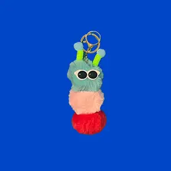 جاکلیدی آویز کیف پشمالو مدل کرمی 33004