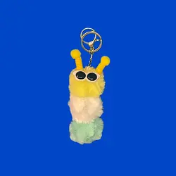 جاکلیدی آویز کیف پشمالو مدل کرمی 33004