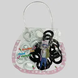 کش مو حوله ای و قیطونی کیفی دکمه ای عروسکی 31153 - هانیکده