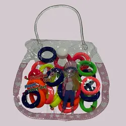 کش مو حوله ای و قیطونی کیفی دکمه ای عروسکی 31153 - هانیکده