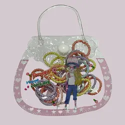 کش مو حوله ای و قیطونی کیفی دکمه ای عروسکی 31153 - هانیکده