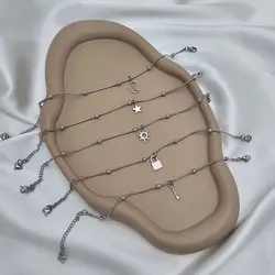 دست بند استیل خلخال ماری با پلاک &raquo; فروشگاه خط گالری