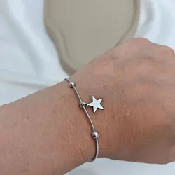 دست بند استیل خلخال ماری با پلاک &raquo; فروشگاه خط گالری