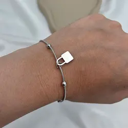 دست بند استیل خلخال ماری با پلاک &raquo; فروشگاه خط گالری