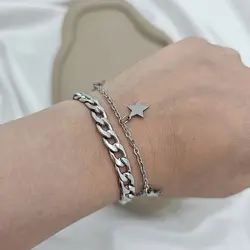 دستبند دو ردیف ستاره کد 0202 &raquo; فروشگاه خط گالری