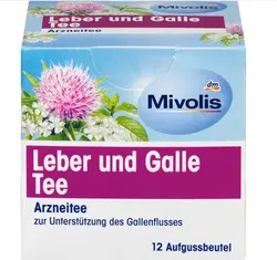 چای دارویی، چای کبد و صفرا (12 کیسه)، 21 گرم ,Mivolis Arzneitee, Leber & Galle Tee (12 Beutel), 21 g