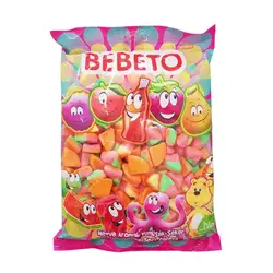 پاستیل مخلوط میوه ای ببتو Bebeto با طرح پیتزا 1000 گرم