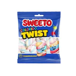 مارشمالو سویتو Sweeto Colorido Twist با طرح پیچ خوردگی رنگین کمان 60 گرم