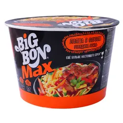 نودل گوشت گاو با سس گوجه و ریحان بیگ بون Big Bon قزاقستان مدل سطلی 85 گرم