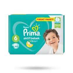 پوشک بچه پریما Prima آوانتاژ ترک سایز 6 بسته 40 عددی