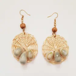 گوشواره زنانه مدل حصیر و صدف*283