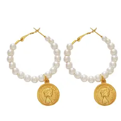 گوشواره زنانه ماه فام طرح سکه کد ERSK5505