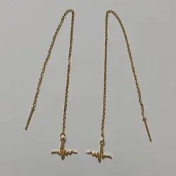 گوشواره زنانه مدل بخیه طرح ضربان کد Beat114