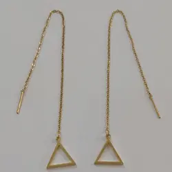 گوشواره زنانه استینلس استیل مدل بخیه طرح مثلث کد shape115 (لطفا کد را تغییر ندهید تشکر)