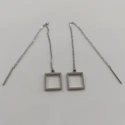 گوشواره زنانه مدل بخیه طرح مربع کد shape118