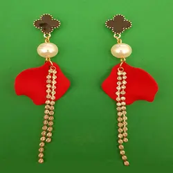 گوشواره زنانه مدل برگ و ون کلیف